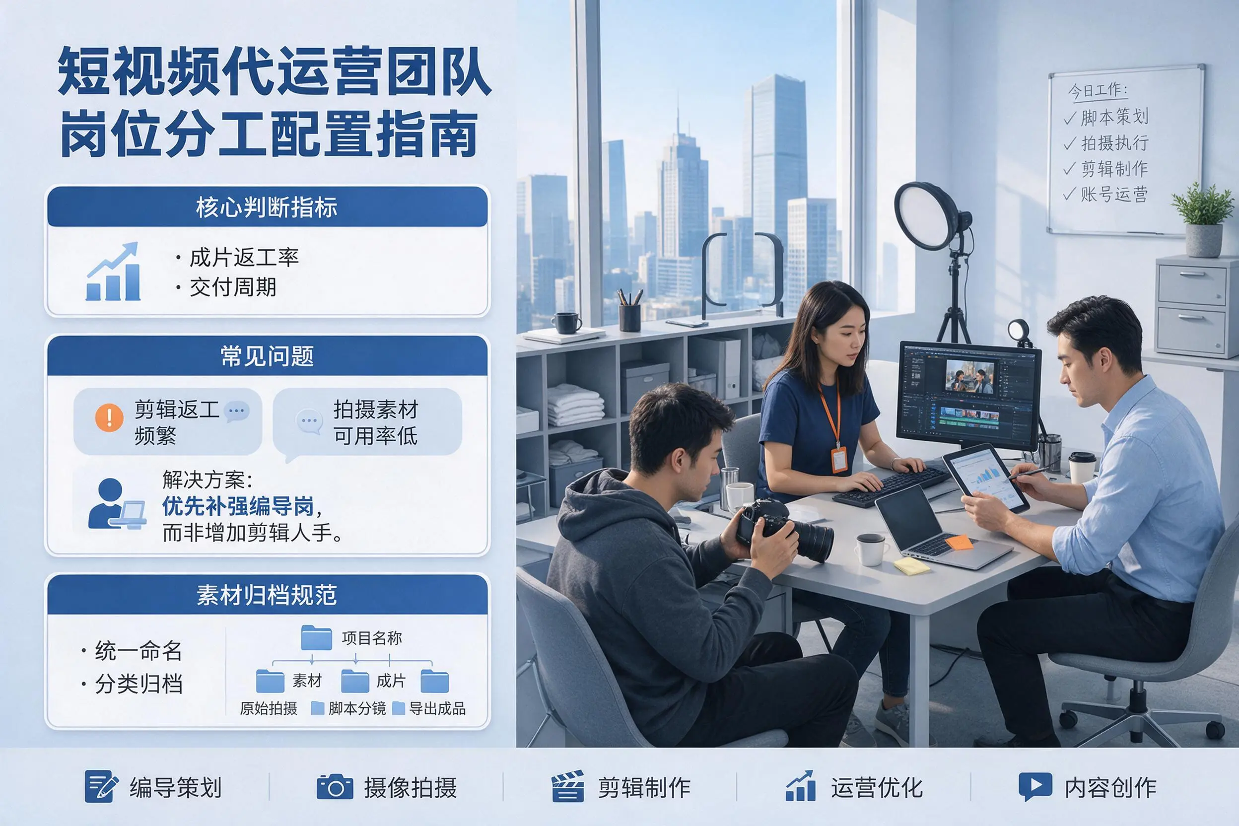 短视频代运营团队如何配置?温州企业岗位分工科普说明