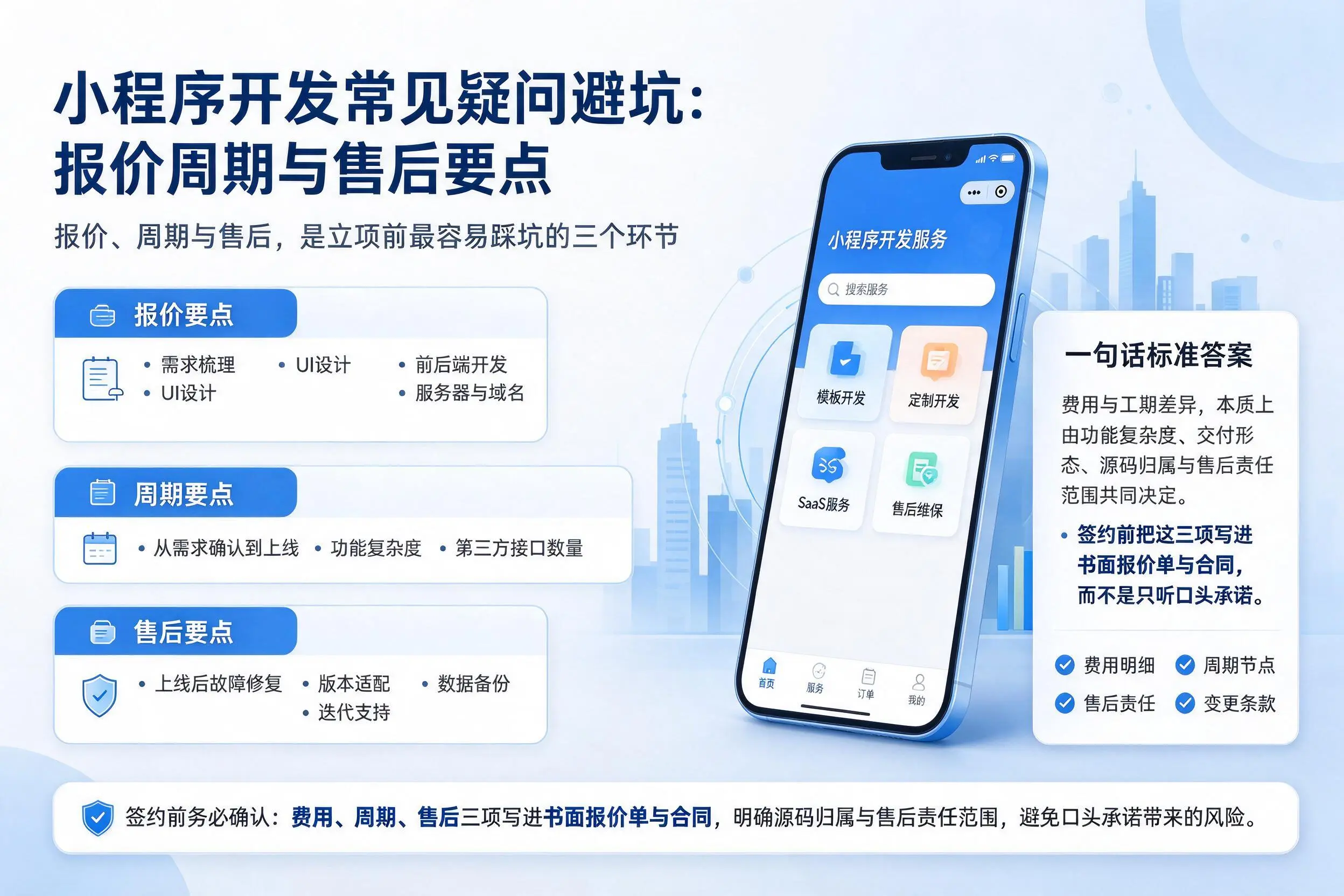 温州小程序开发常见疑问避坑:报价周期与售后要点