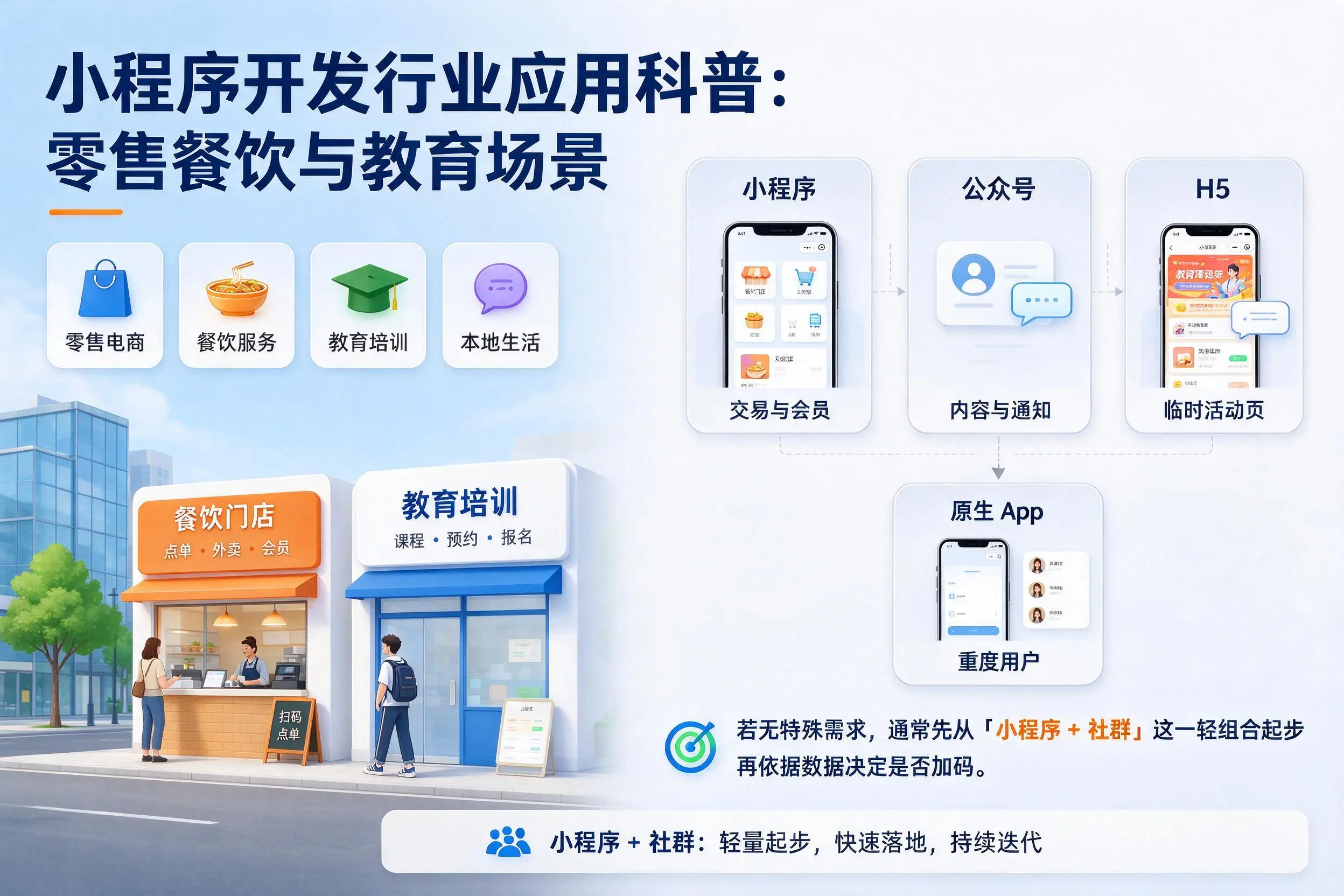 温州小程序开发行业应用科普:零售餐饮与教育场景