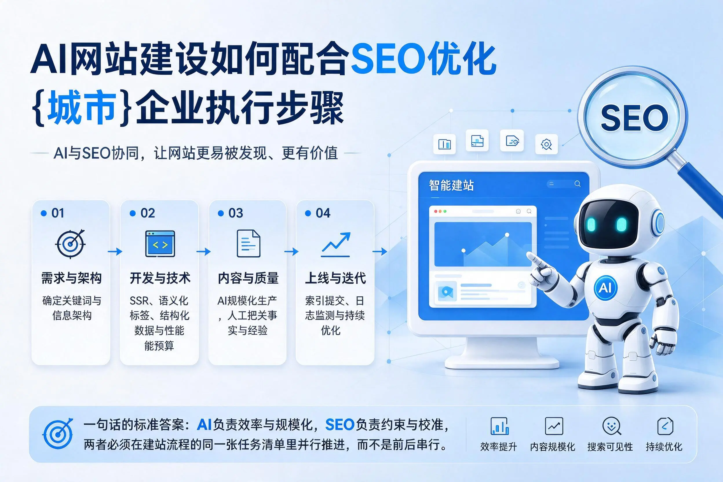 AI网站建设如何配合SEO优化,温州企业执行步骤