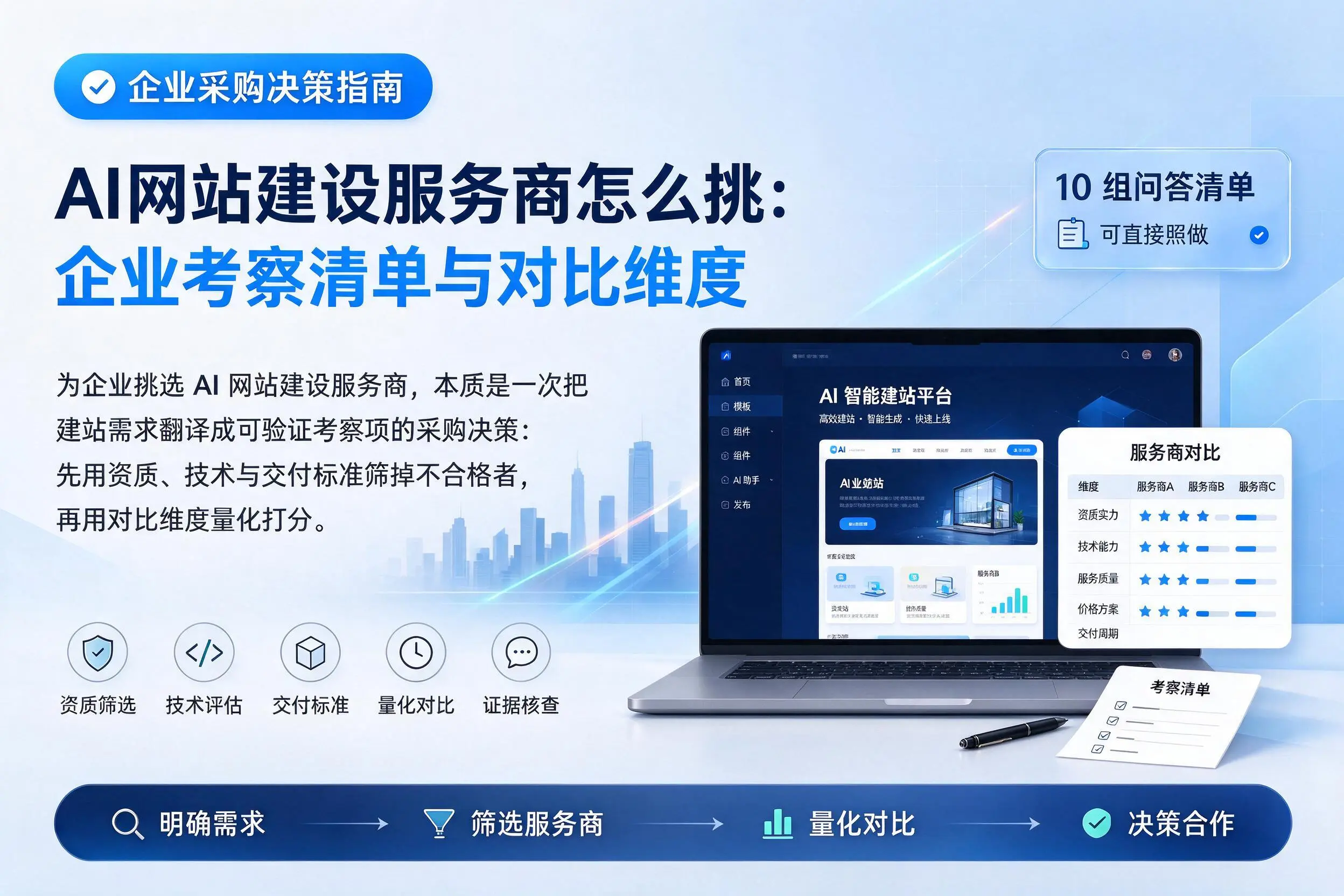 AI网站建设服务商怎么挑：温州企业考察清单与对比维度