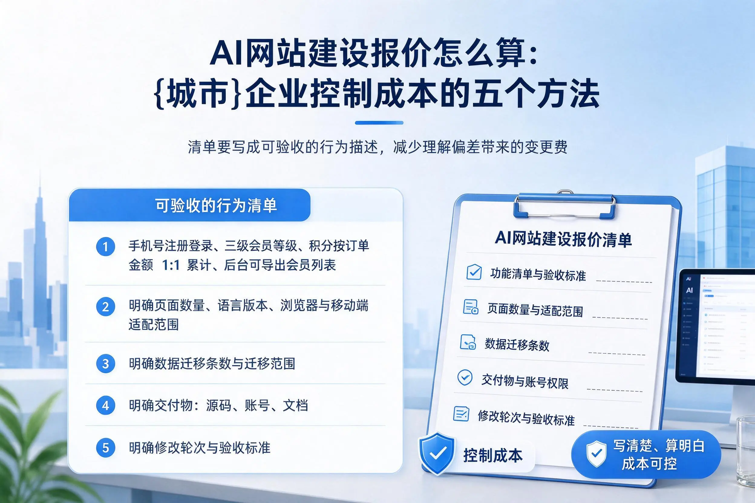 AI网站建设报价怎么算：温州企业控制成本的五个方法